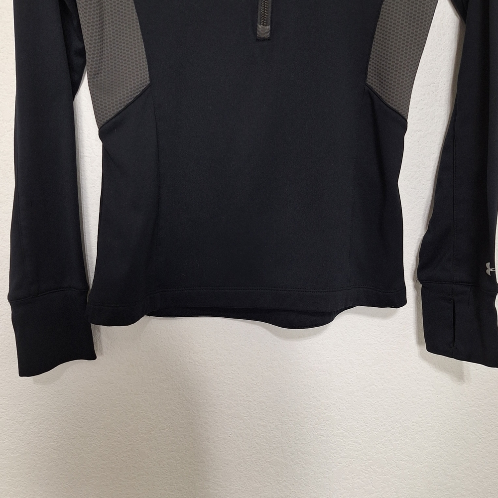 Under Armour Women’s ATM Black Gray Semi Fitted Half Zip Outdoor Jacket Size S - Picture 3 of 11